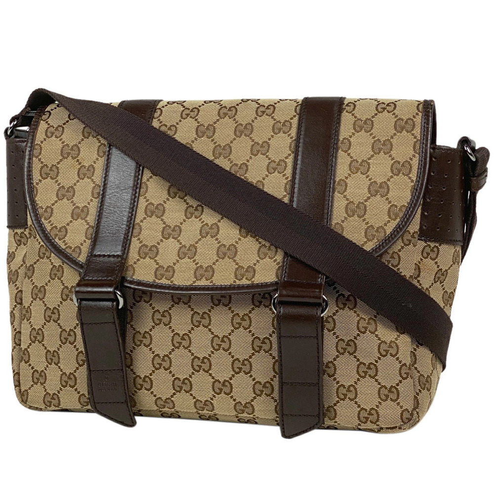 Gucci GG shoulder bag messenger canvas brown